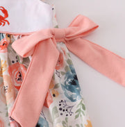 Floral Crab Embroidery Ruffle Shorts