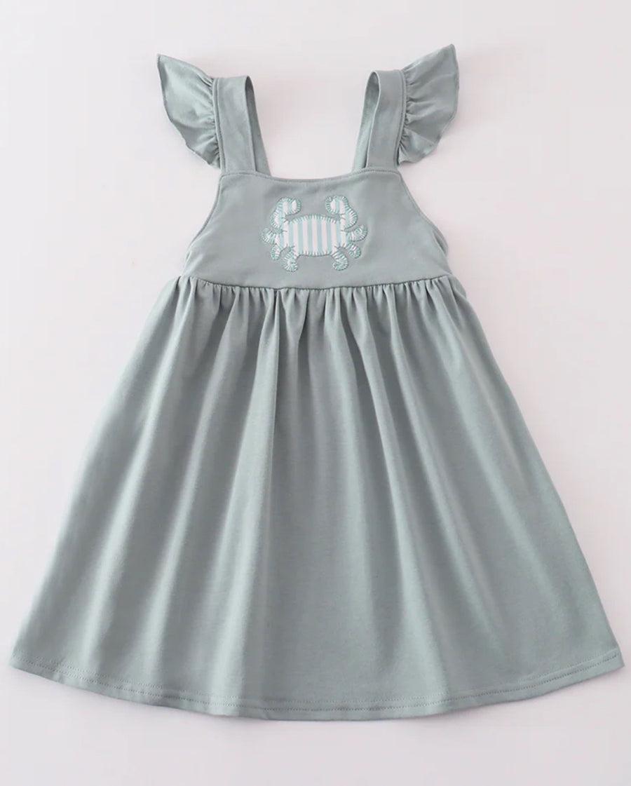 Blue Crab Applique Dress