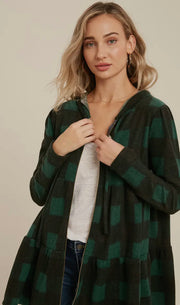 Buffalo Plaid Hoodie Jacket