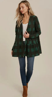 Buffalo Plaid Hoodie Jacket