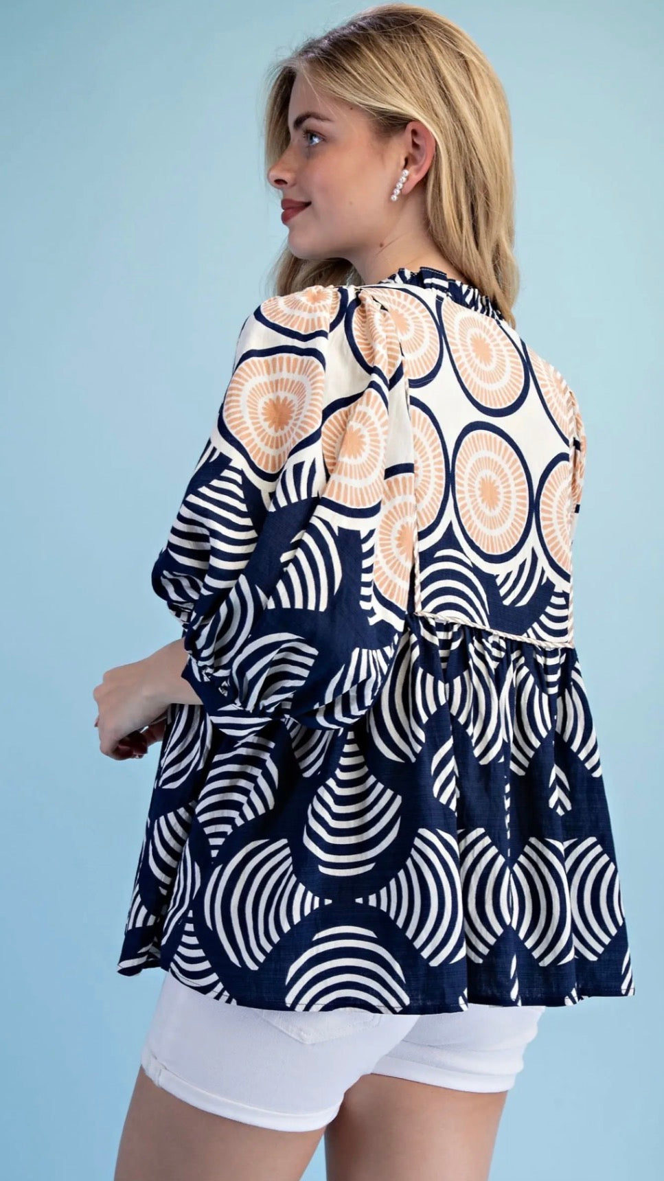 Gigio Printed Babydoll Top