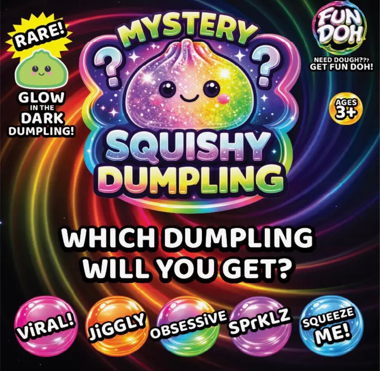 Fun Doh 4" Mystery Dumpling Squishies