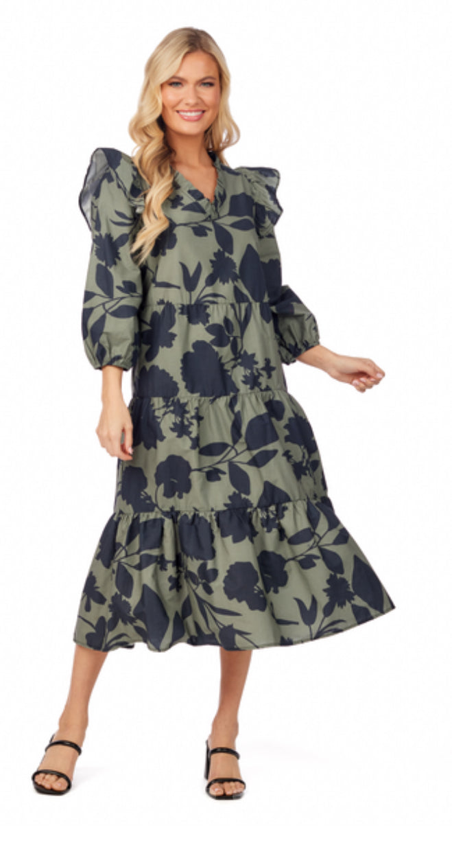 Mudpie Priscilla Maxi Dress Olive