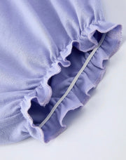 Purple Floral Smocked Embroidery Baby Girls Bloomers Set