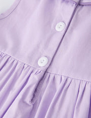 Spring Purple Floral Embroidered Smocked Bow Girl Dress (Copy)