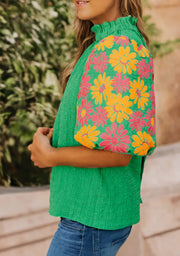 LDC Green Puff Sleeve Top