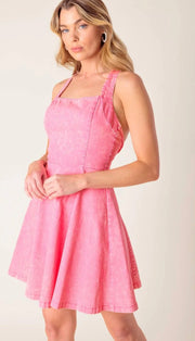 Flying Tomato Pink Acid Wash Dress