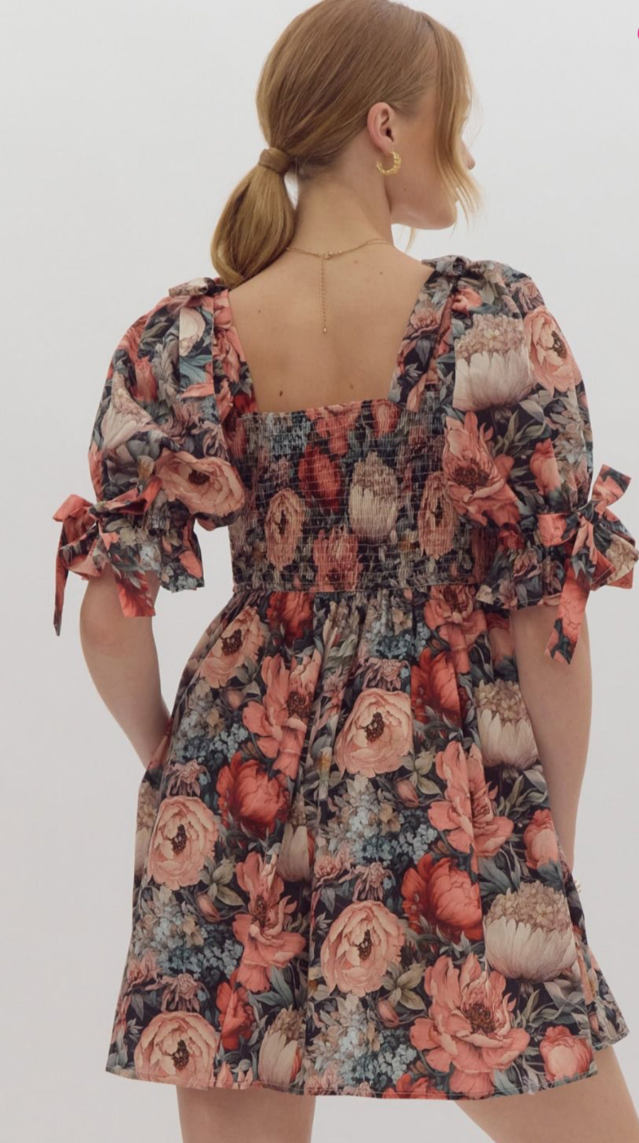 Entro Floral Print Mini Dress