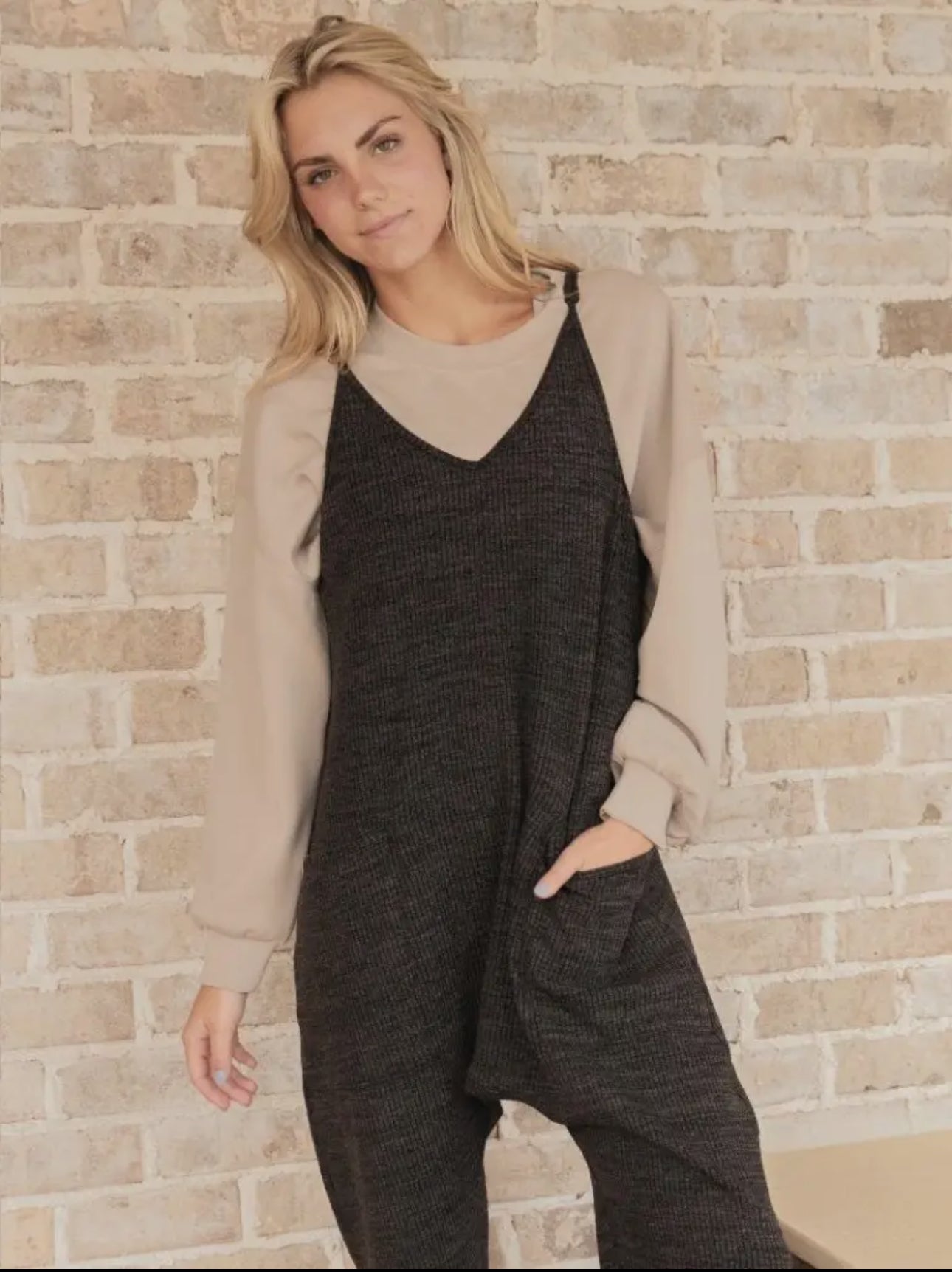 Simply Southern Knit Charcoal Jumpsuit