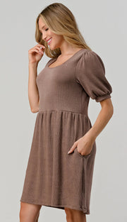 Pixi & Ivy Ribbed Mocha Dress Large