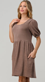 Pixi & Ivy Ribbed Mocha Dress Large