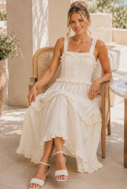 Main Strip Ruffle Tiered Mini Dress