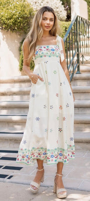 Strut & Bolt Embroidery Midi Dress