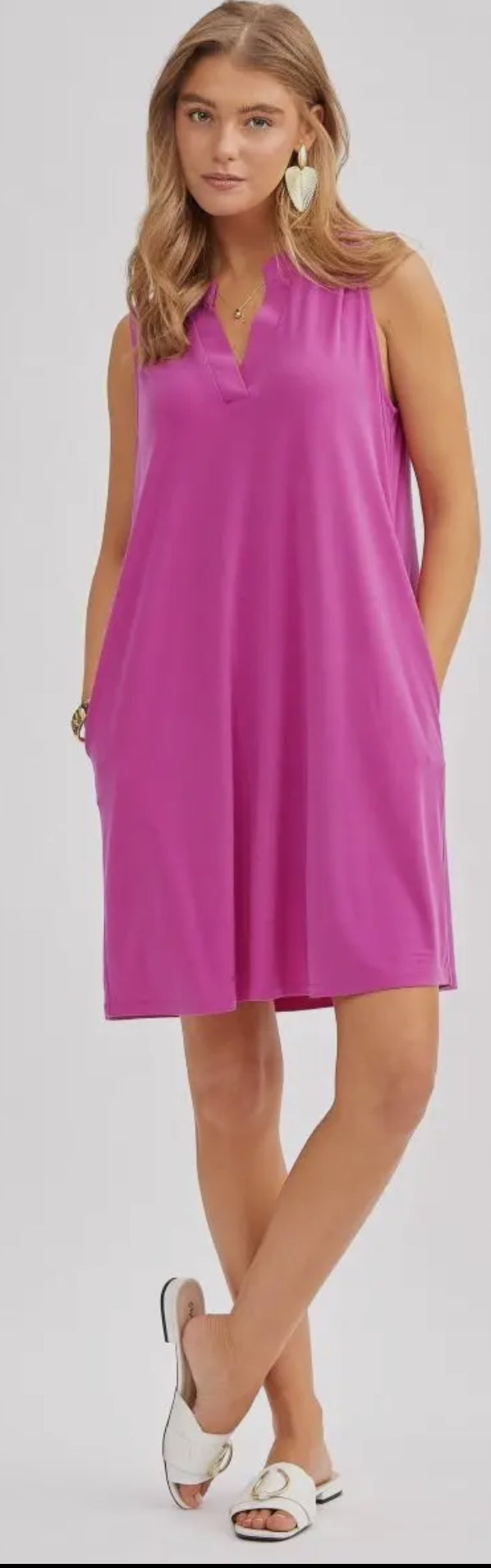 Dear Scarlett Tank Dress - Magenta