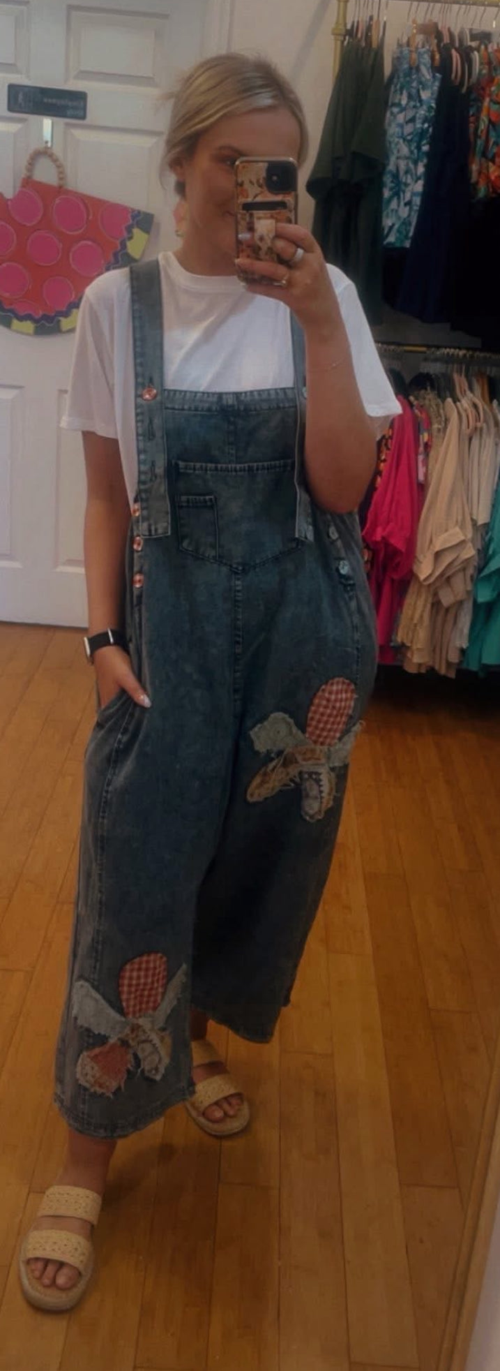 Easel Flower Patch Overalls