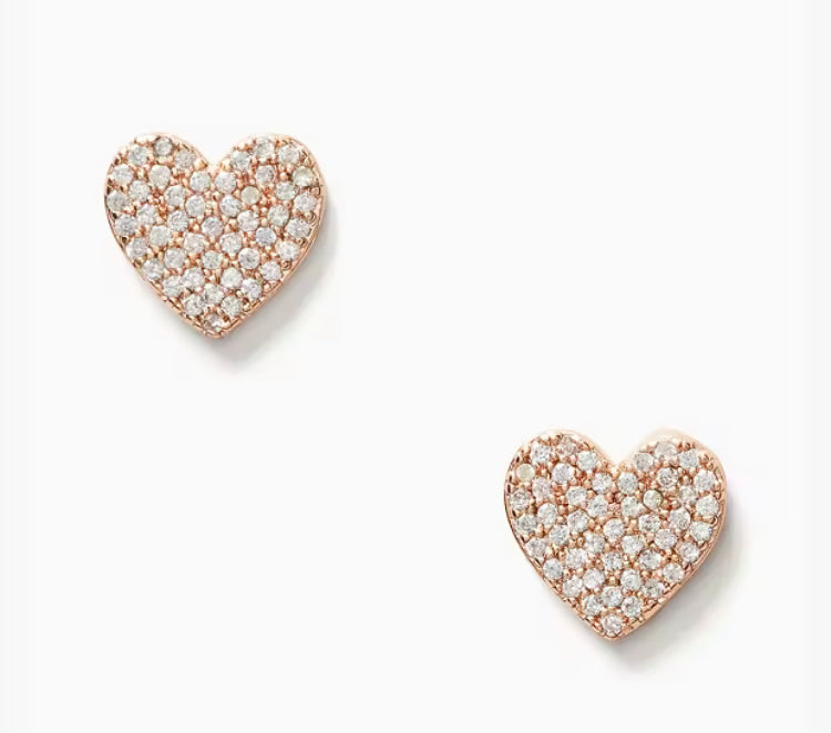 Kate Spade Yours Truly Pave Heart Studs