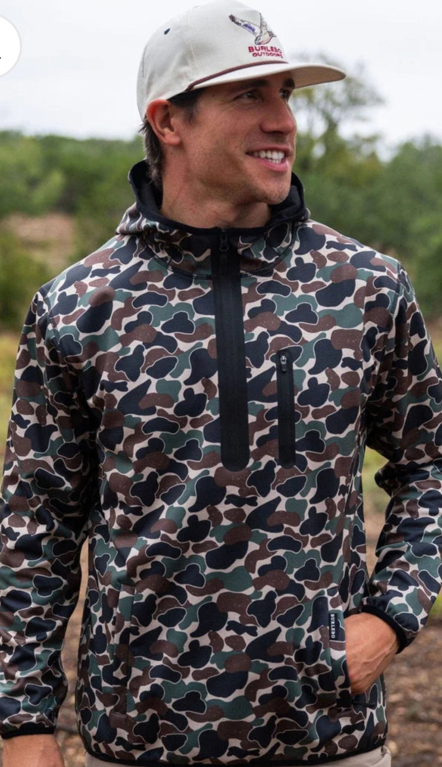 Burlebo Throwback Camo Quarter Zip