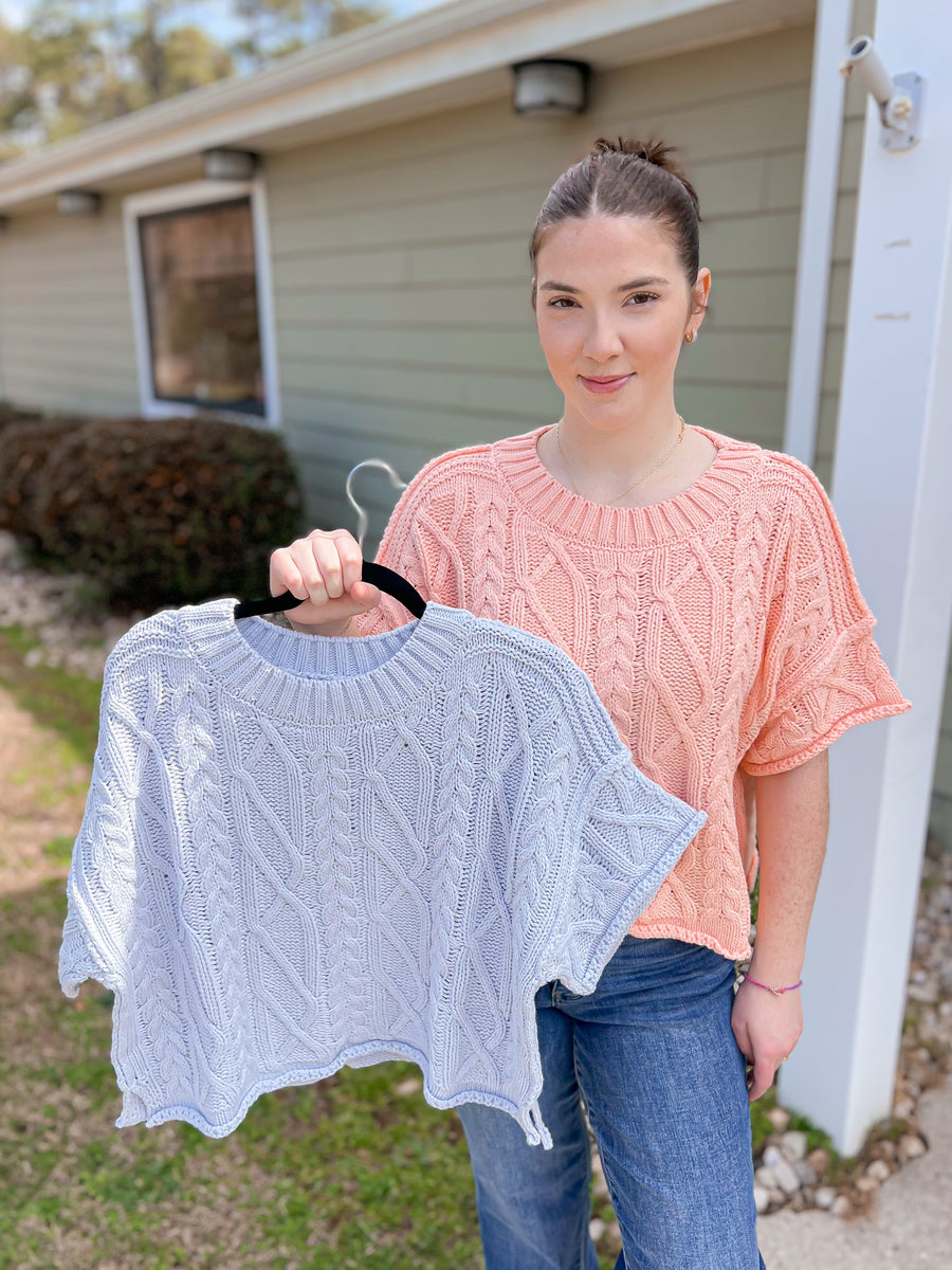 Round Neck Short Sleeve Knit Top
