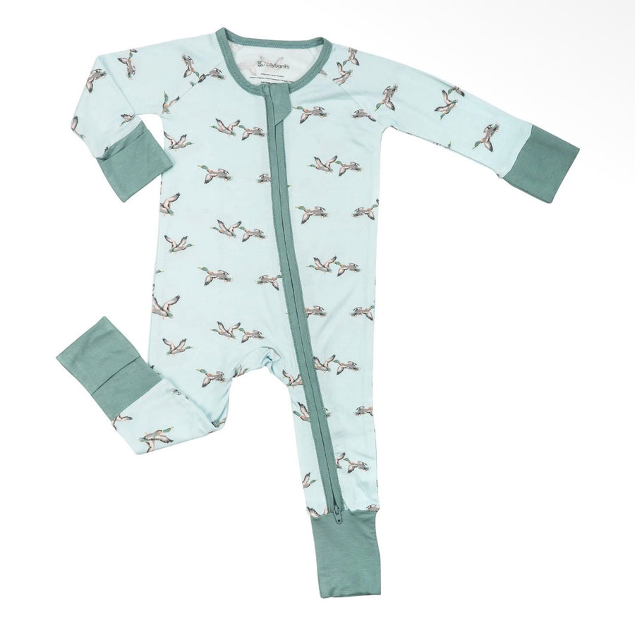 Bamboo Baby Convertible Zipper Pajama Quack Up Mallard Duck/Western