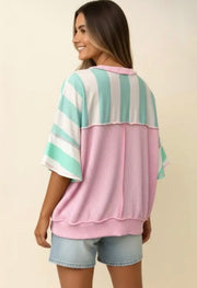 Flutter Elbow Sleeve French Terry Top