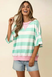 Flutter Elbow Sleeve French Terry Top