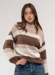 Blu Pepper Almond Stripe Sweater