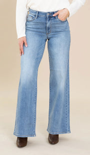 Judy Blue Retro Vintage Wash Wide Leg Jeans