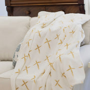 La Croix Throw Soft White/ Gold 50x60