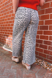 Easel Animal Print Twill Pant