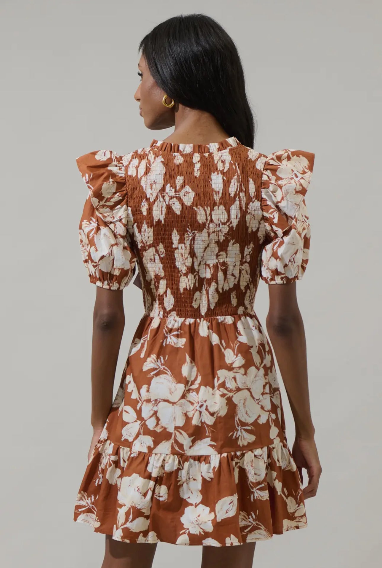 Sugarlips Floral Smocked Mini Dress
