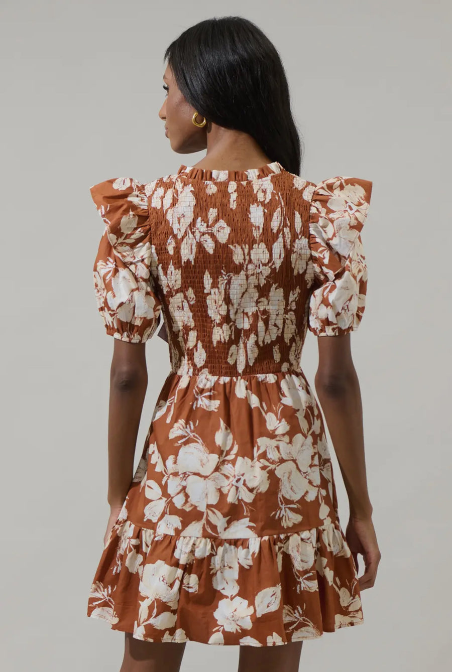 Sugarlips Floral Smocked Mini Dress