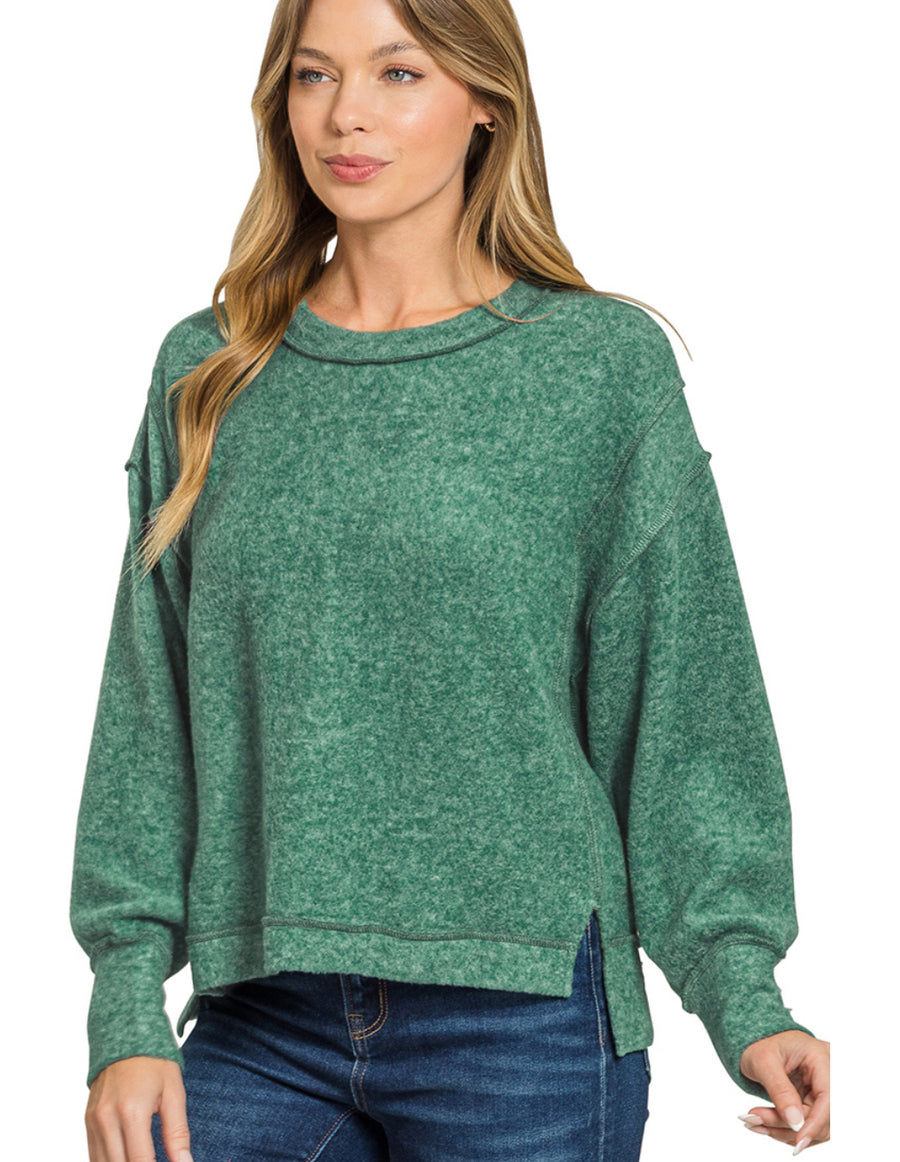 Zenana Outfitters Oversized Soft Melange Sweater